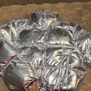 Silver grey lab puffer coat